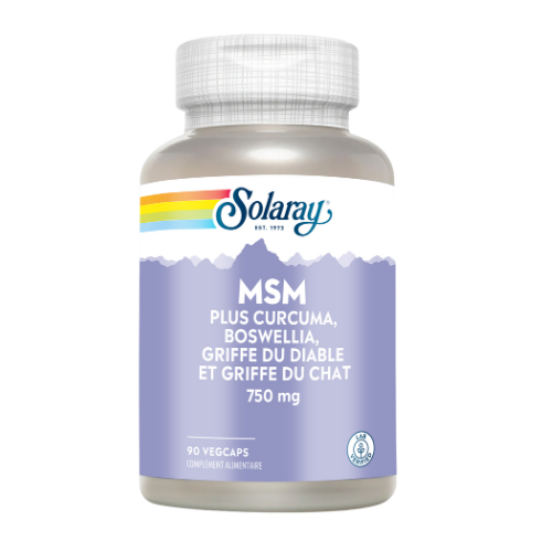 MSM Plus Boswelia, Harpago, Curcuma et Griffe de Chat  - Solaray